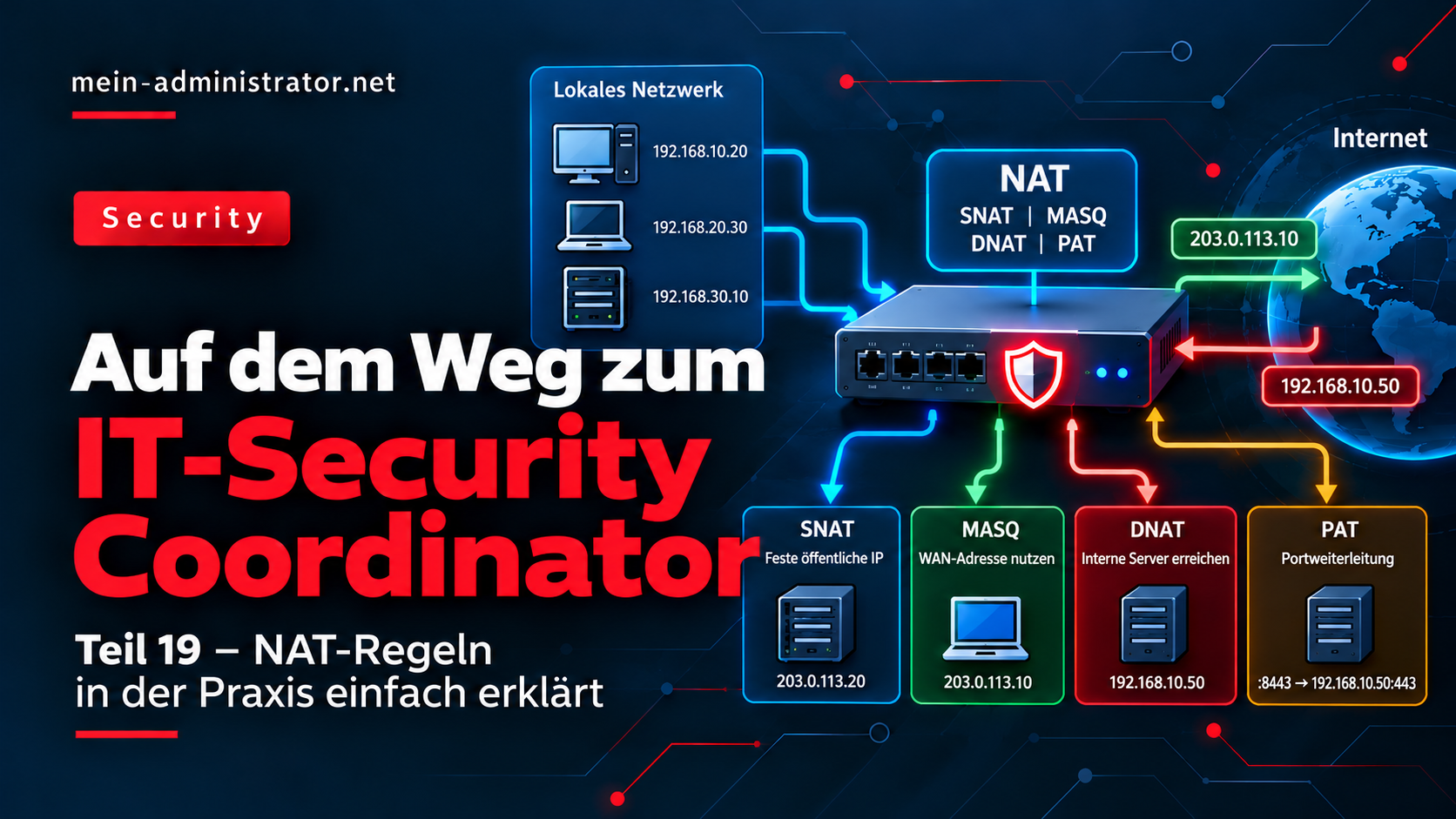 Auf dem Weg zum IT-Security Coordinator – Teil 19: NAT-Regeln in der Praxis einfach erklärt